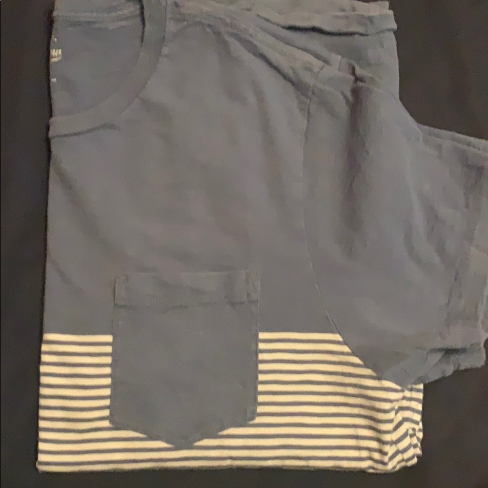Blue stripe crewneck pocket tee
